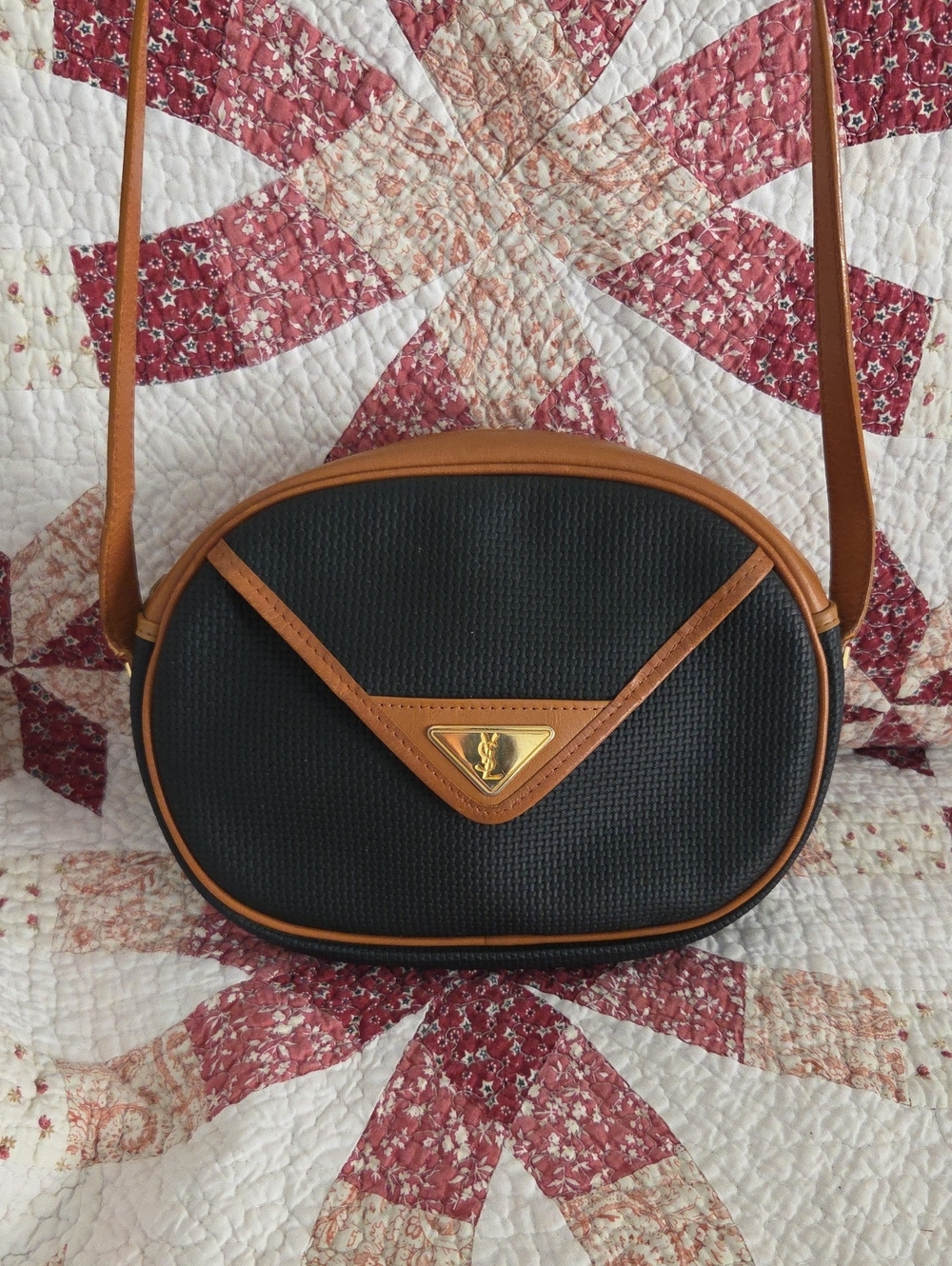 Yves Saint Laurent Vintage Black and Brow Women’s Crossbody Bag YSl